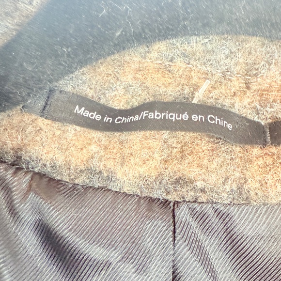 H&M men’s wool blend plaid coat gray tan black size Small - Picture 6 of 10